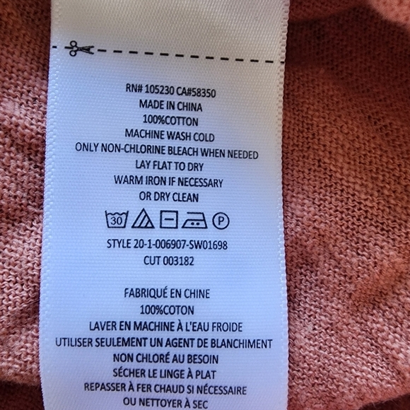 Joie Long Sleeve Coral Lightweight Sweater - Large - Picture 7 of 8